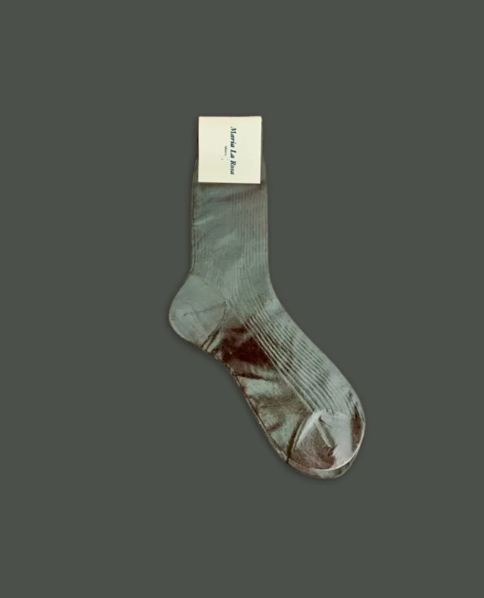 Maria La Rosa Grey Silk Socks