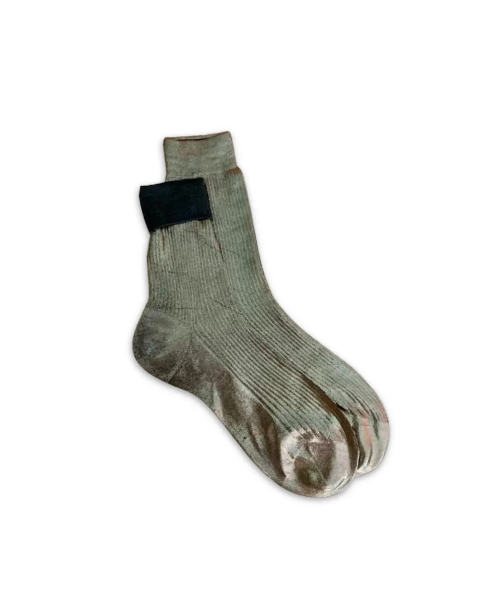 Maria La Rosa Grey Silk Socks