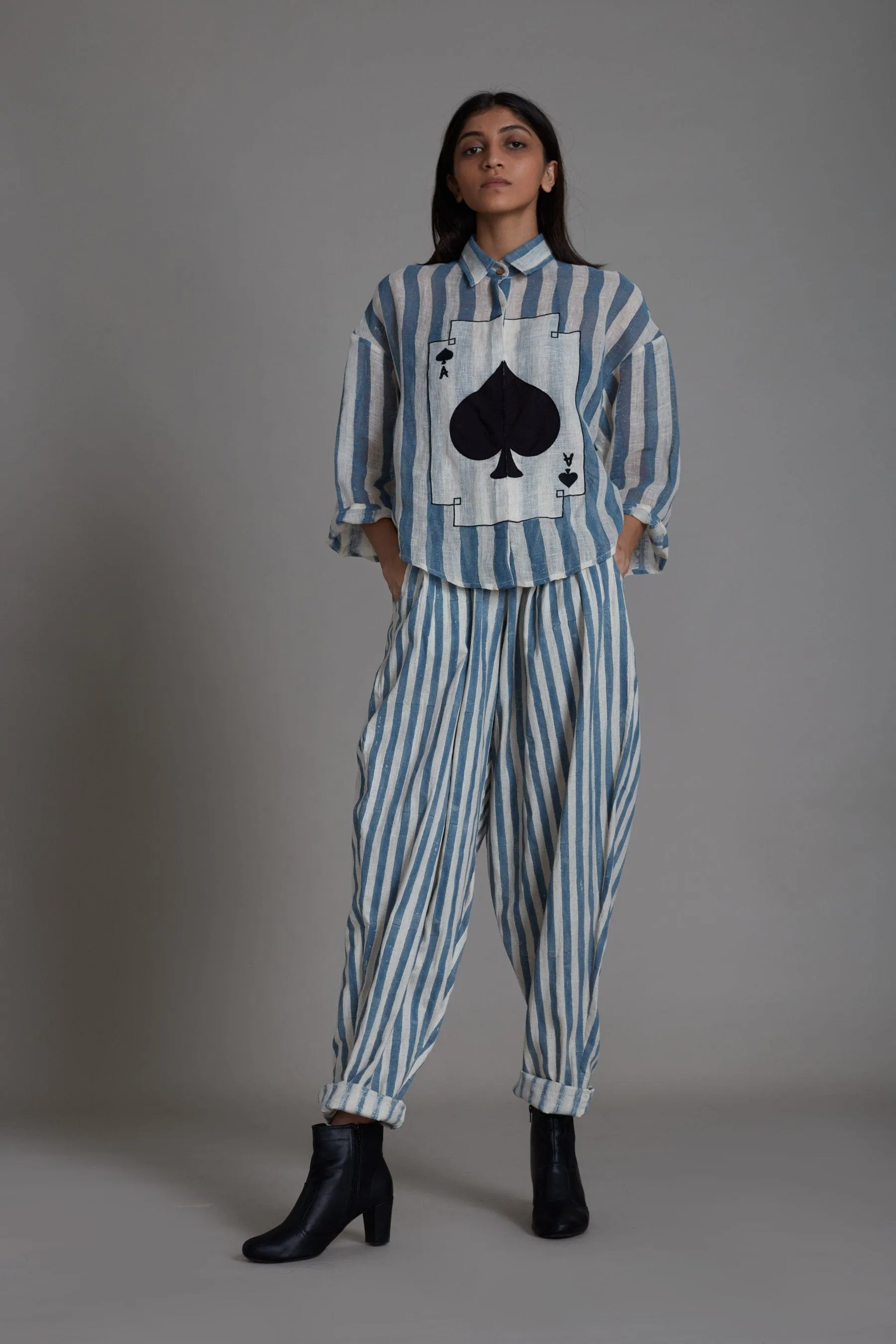 Mati Ikka Balloon Pants-Blue Stripe