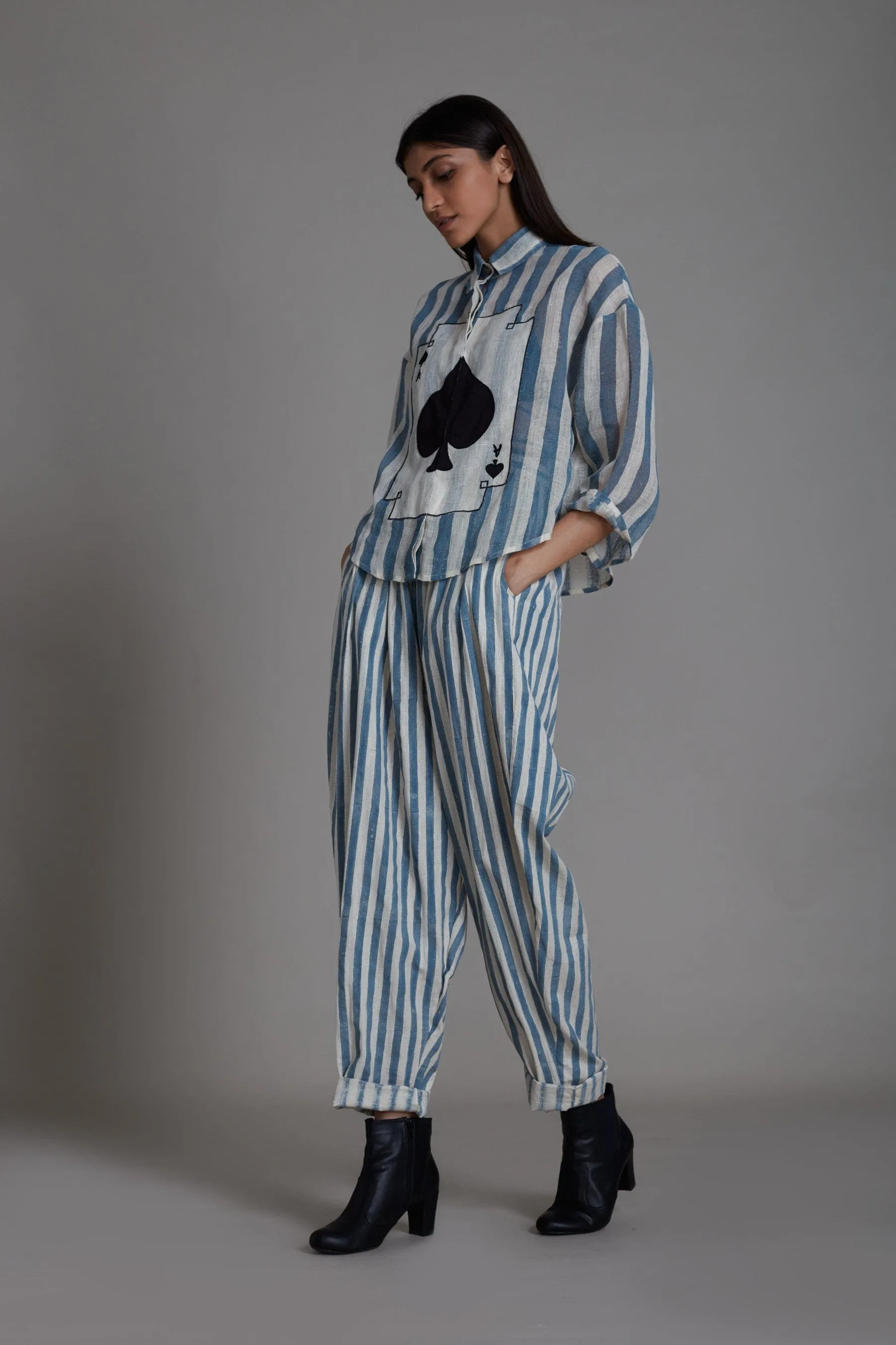 Mati Ikka Balloon Pants-Blue Stripe