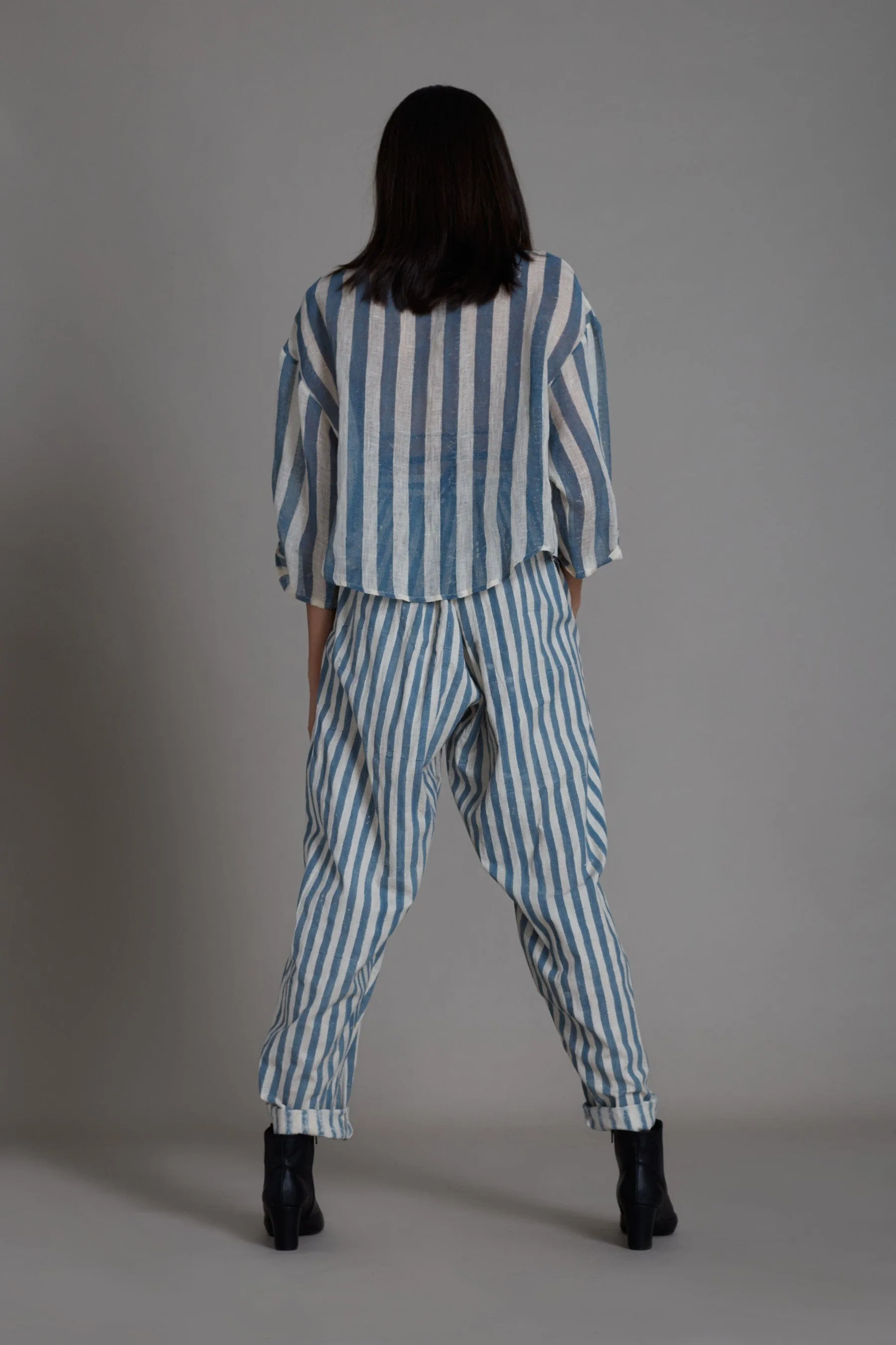 Mati Ikka Balloon Pants-Blue Stripe