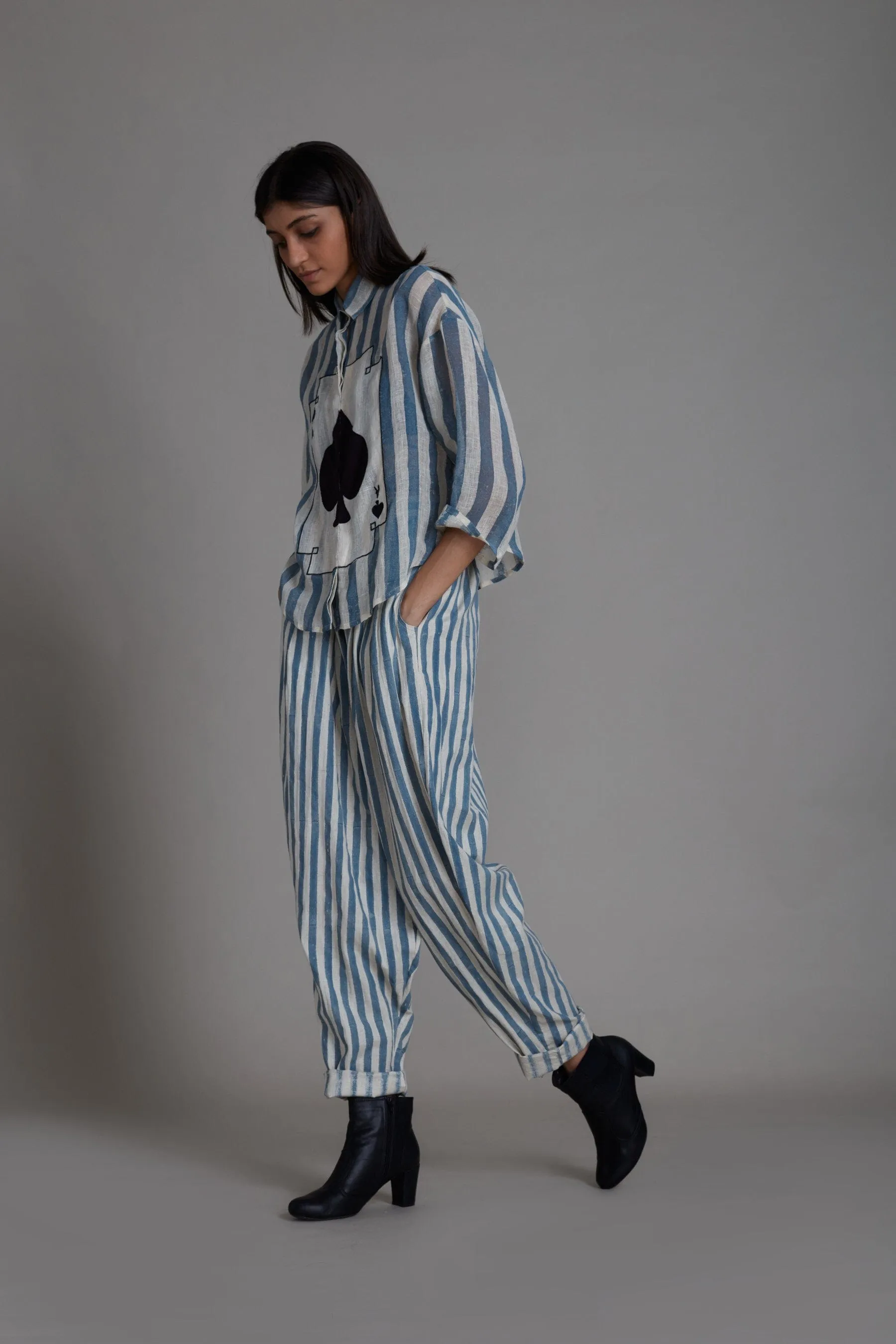 Mati Ikka Balloon Pants-Blue Stripe