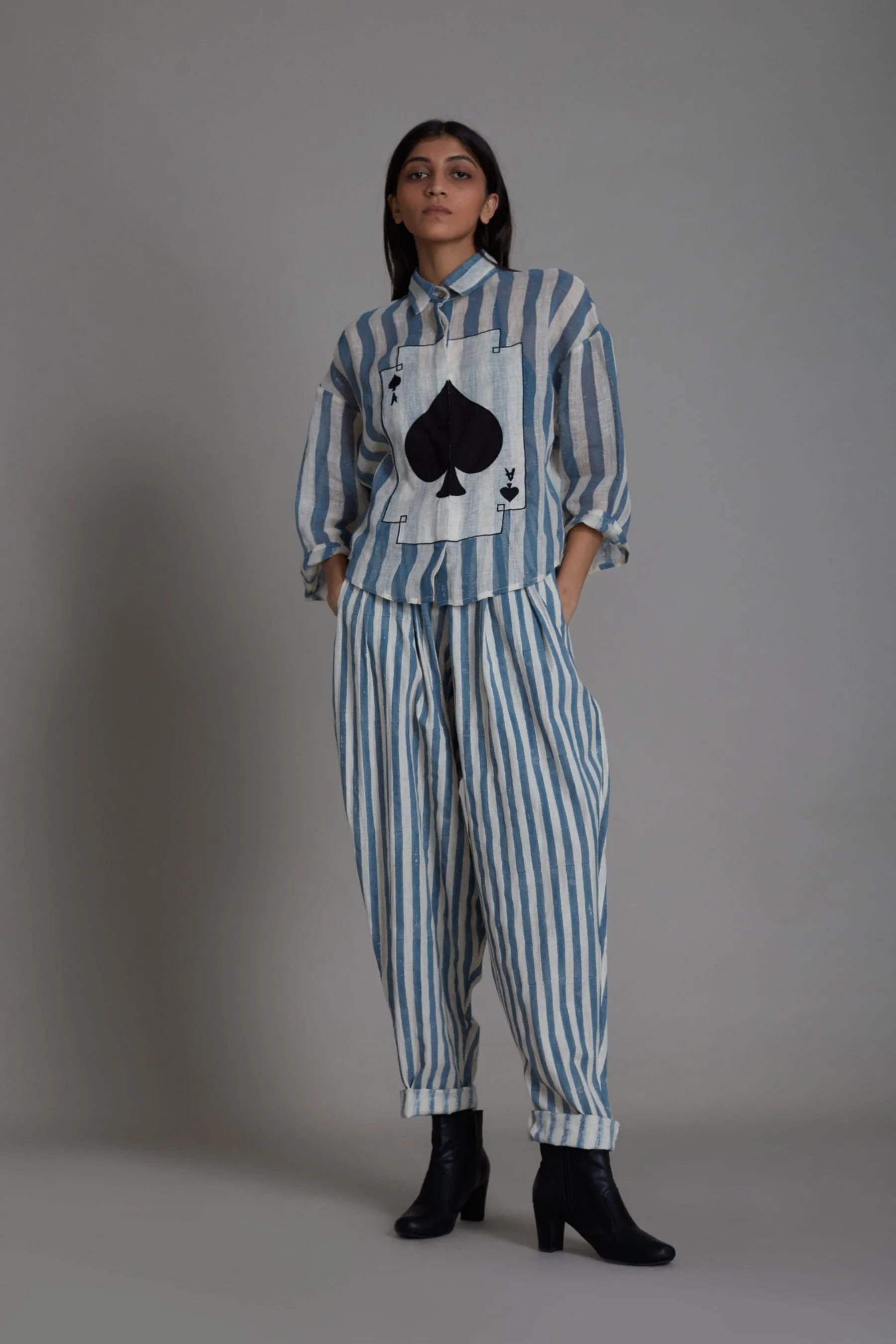 Mati Ikka Balloon Pants-Blue Stripe