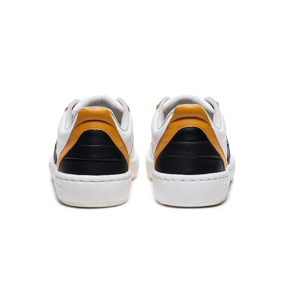 Men's Icon 2.0X White Black Yellow Leather Sneakers 06323-092