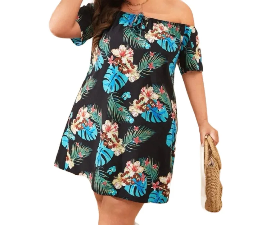 Monstera Off the Shoulder Dress