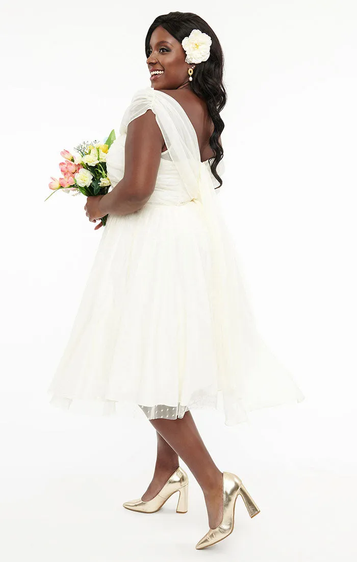 Off the shoulder Tulle Ivory Dress