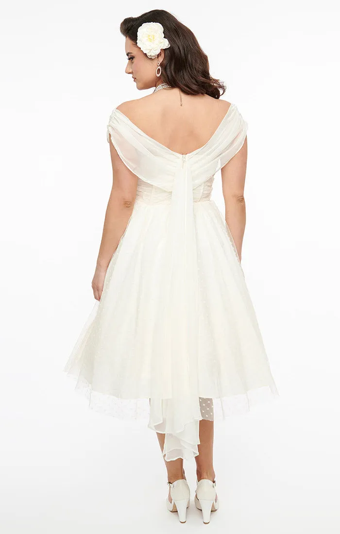 Off the shoulder Tulle Ivory Dress