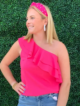 One Shoulder Ruffle Top