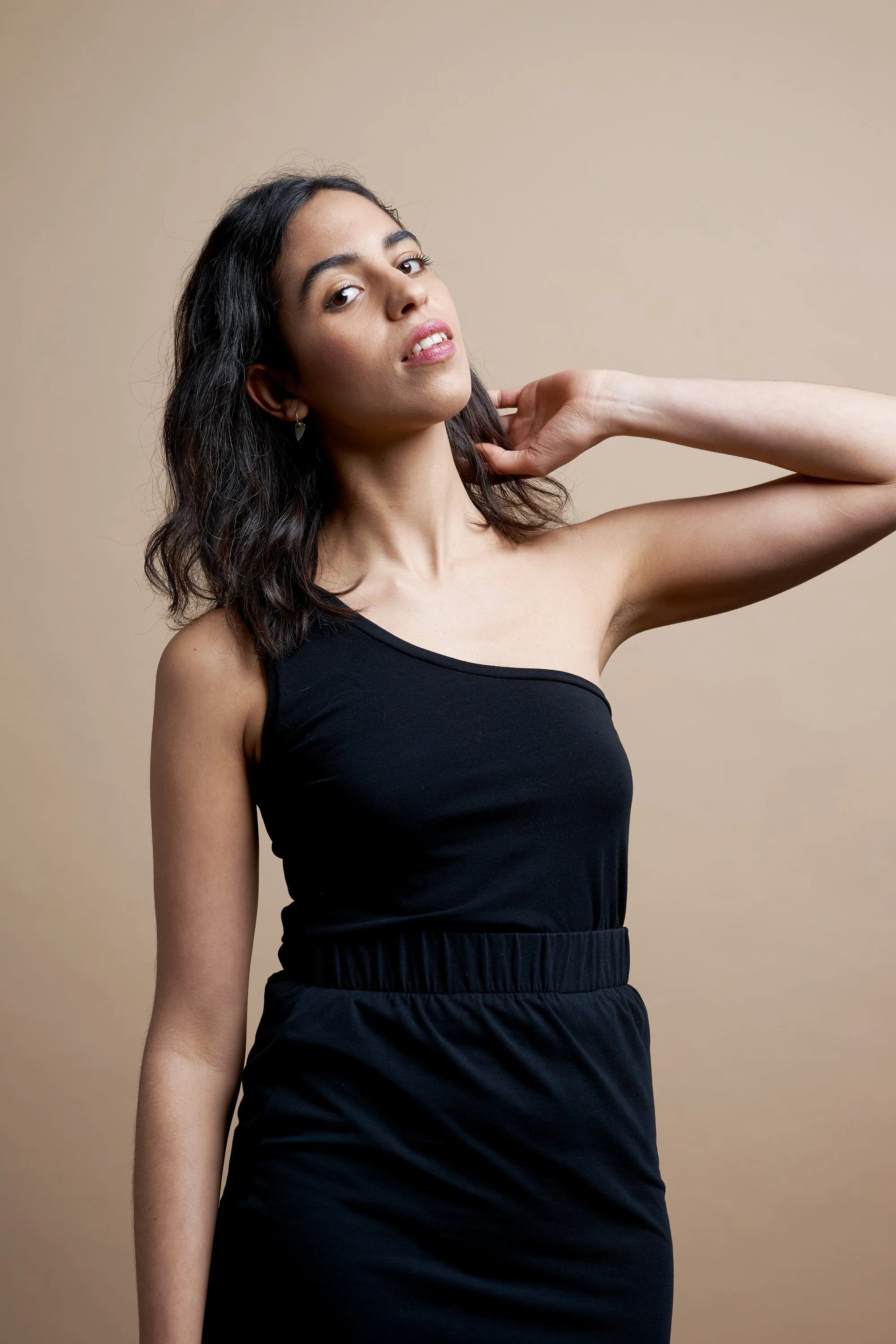 one shoulder top black <br> by Signe