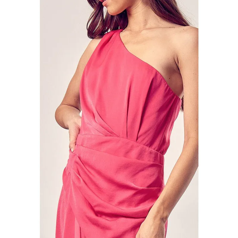 ONE SHOULDER WRAP DRESS