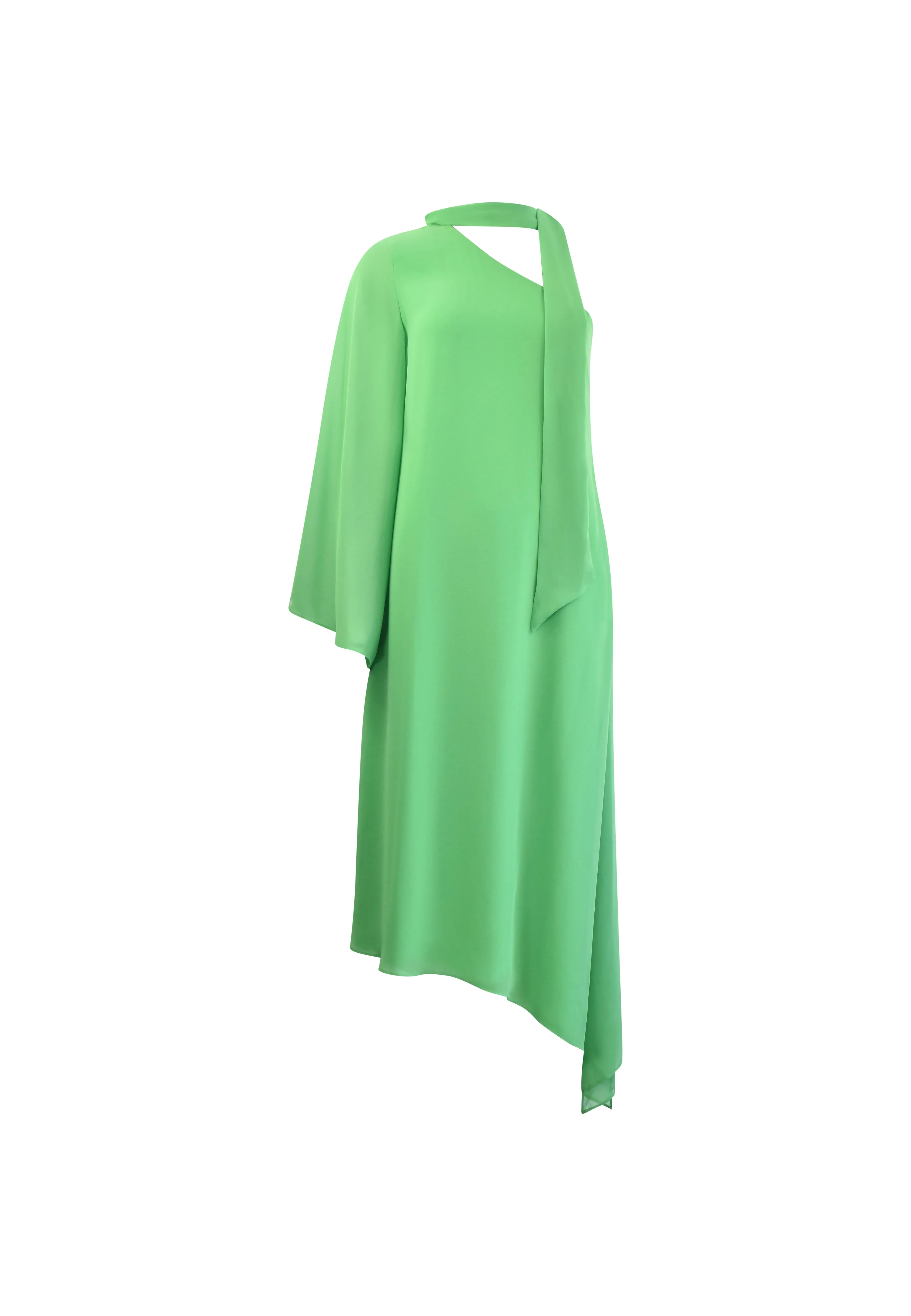 Oona Green Chiffon One Shoulder Maxi Dress