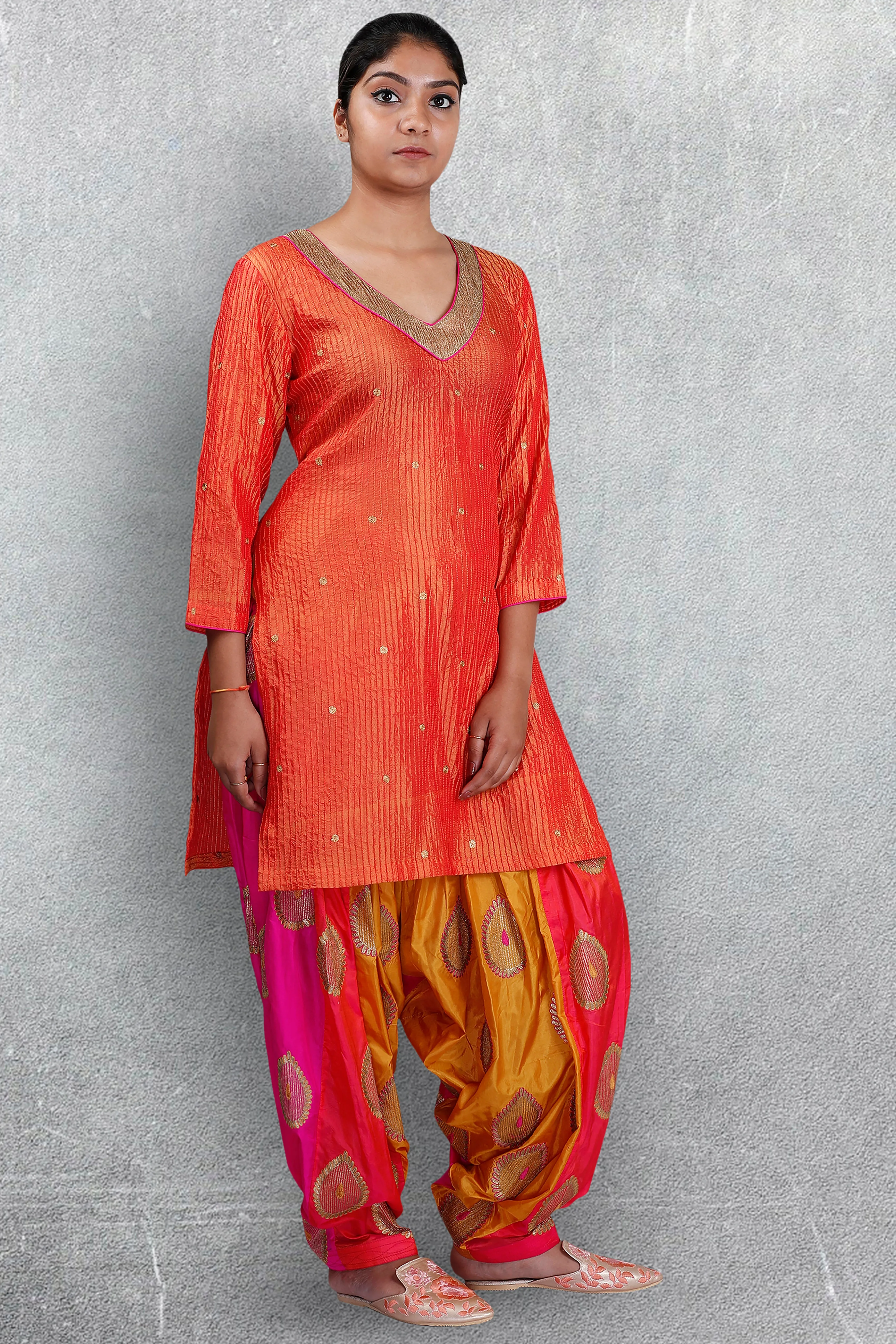 Orange Patiala Suit