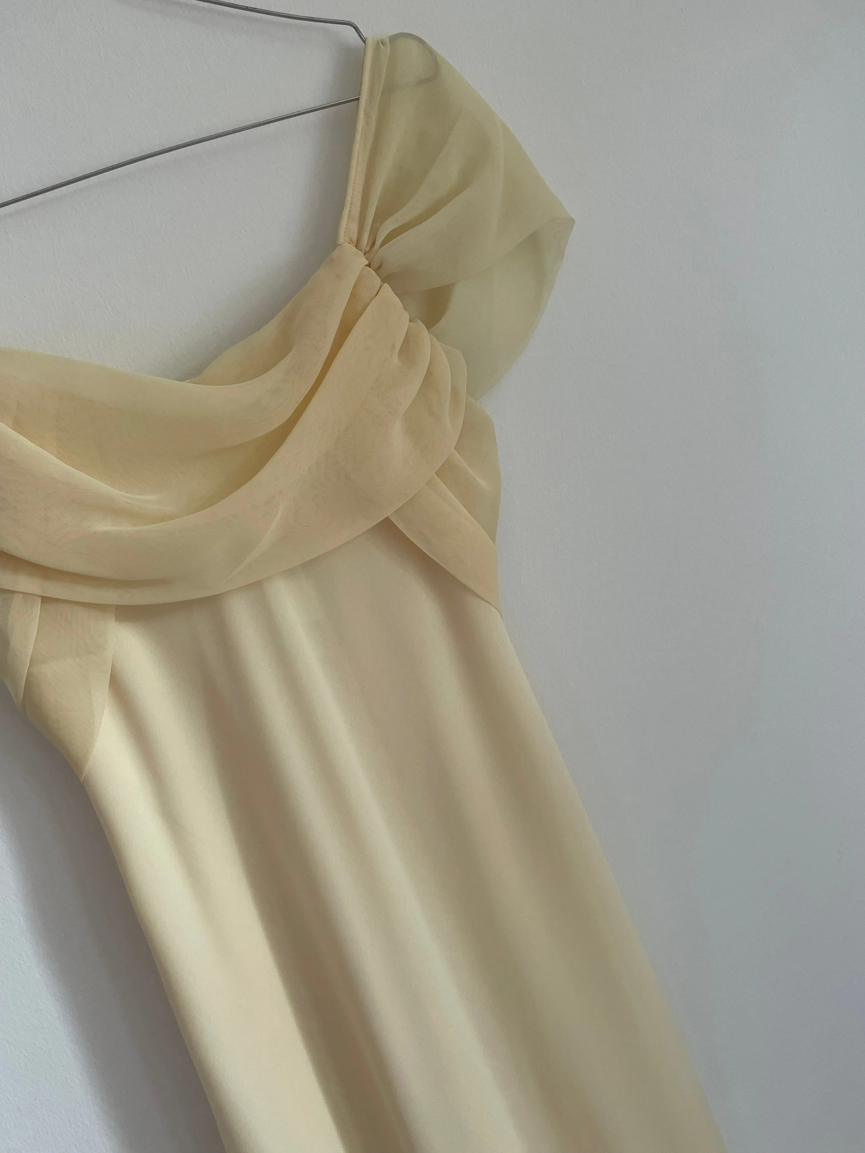 Pale Yellow Chiffon Dress