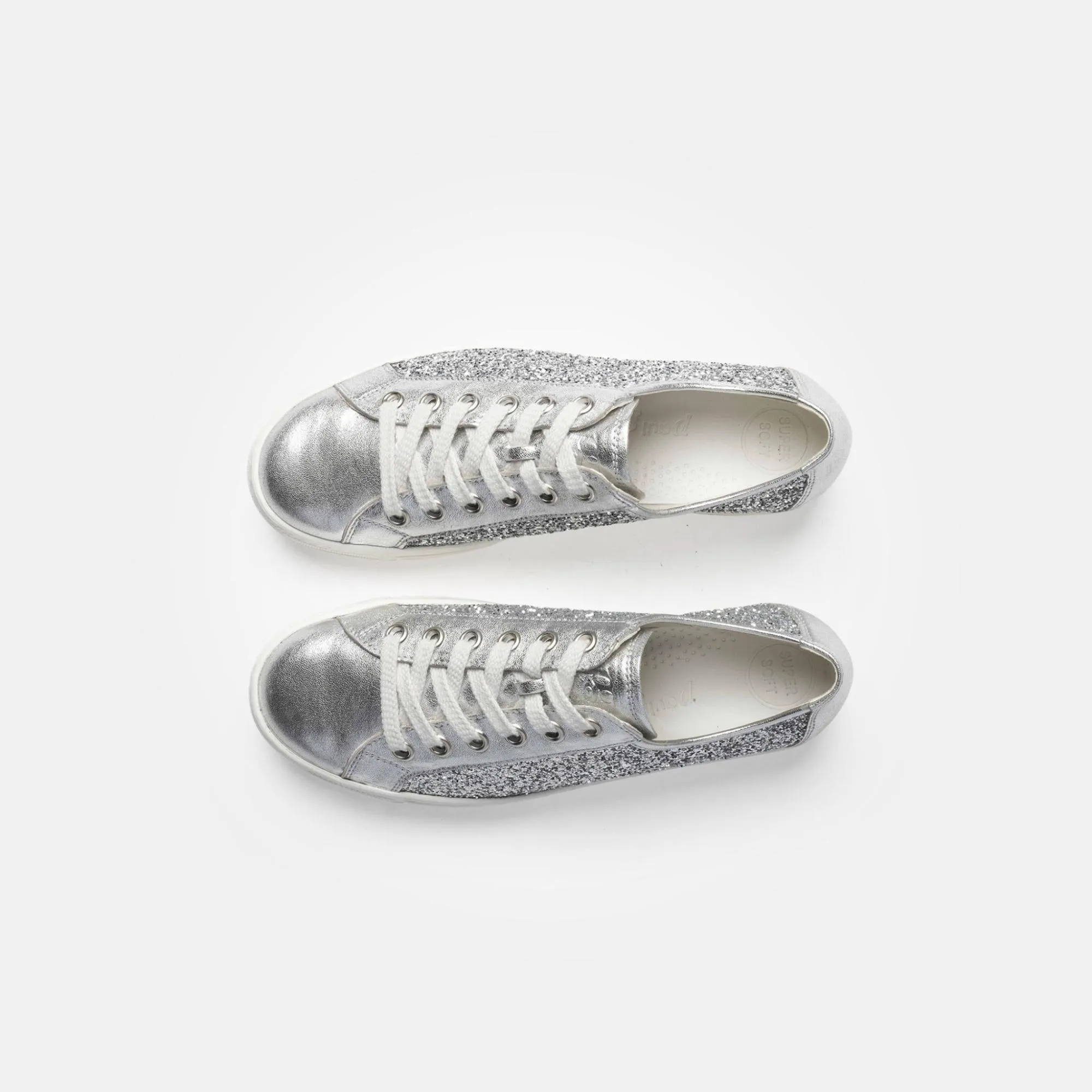 PAUL GREEN Silver Sequins Trainer 5242