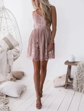 Pennie Pink Lace Party Dress