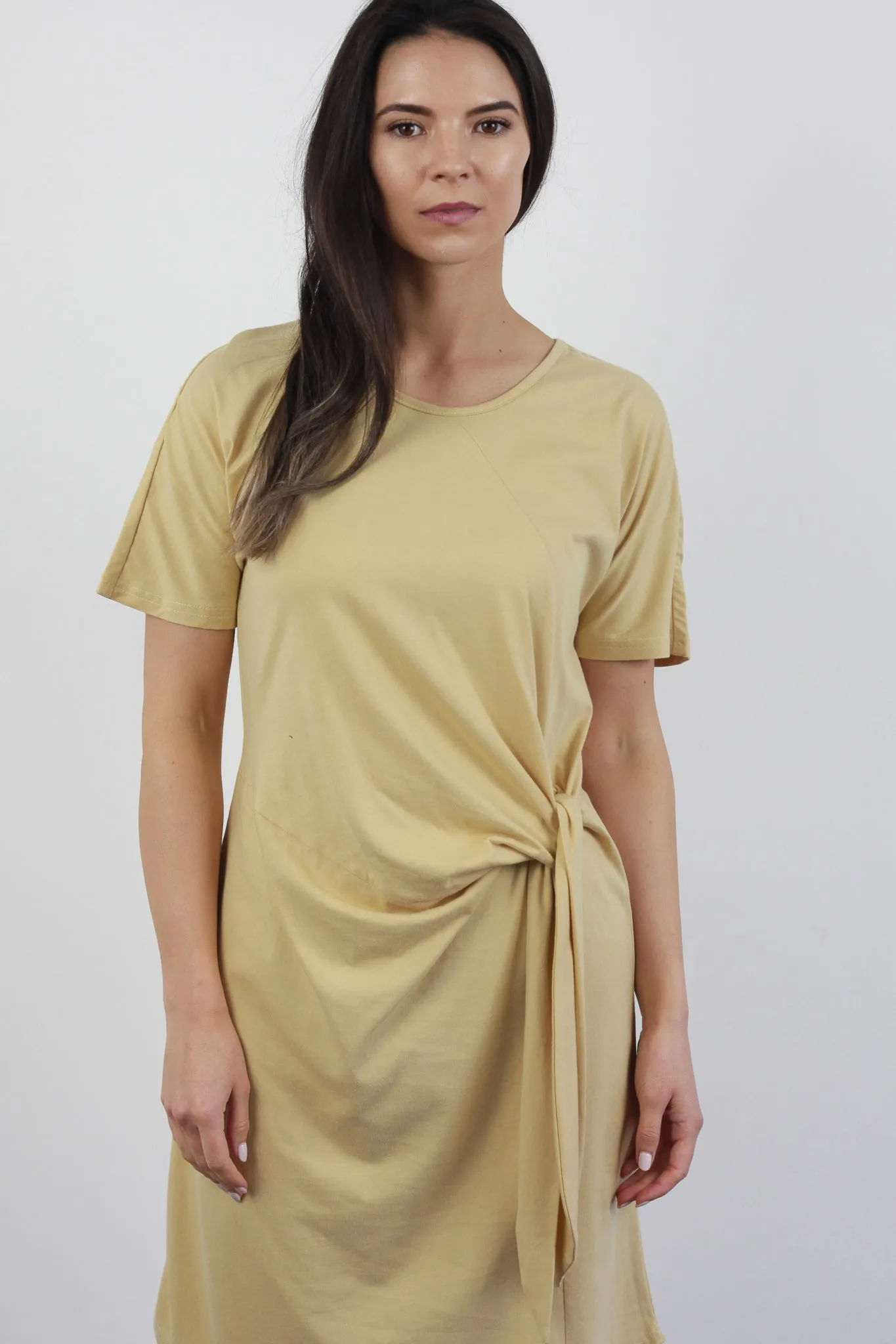 *SADIE SIDE KNOT DRESS SAND