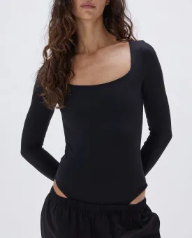 Scoop Neck Bodysuit - Black