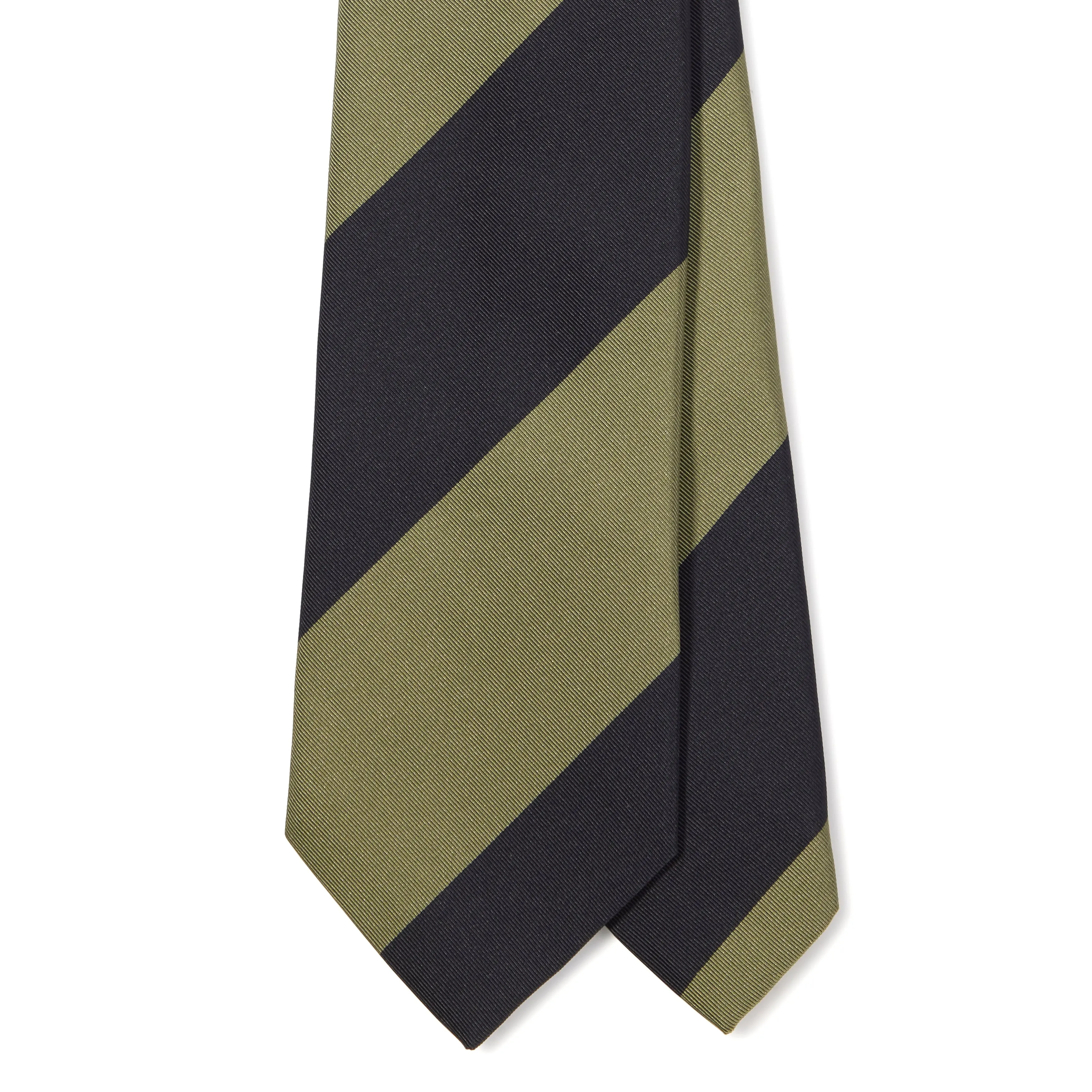 Silk Cotton Block Stripe Tipped Tie