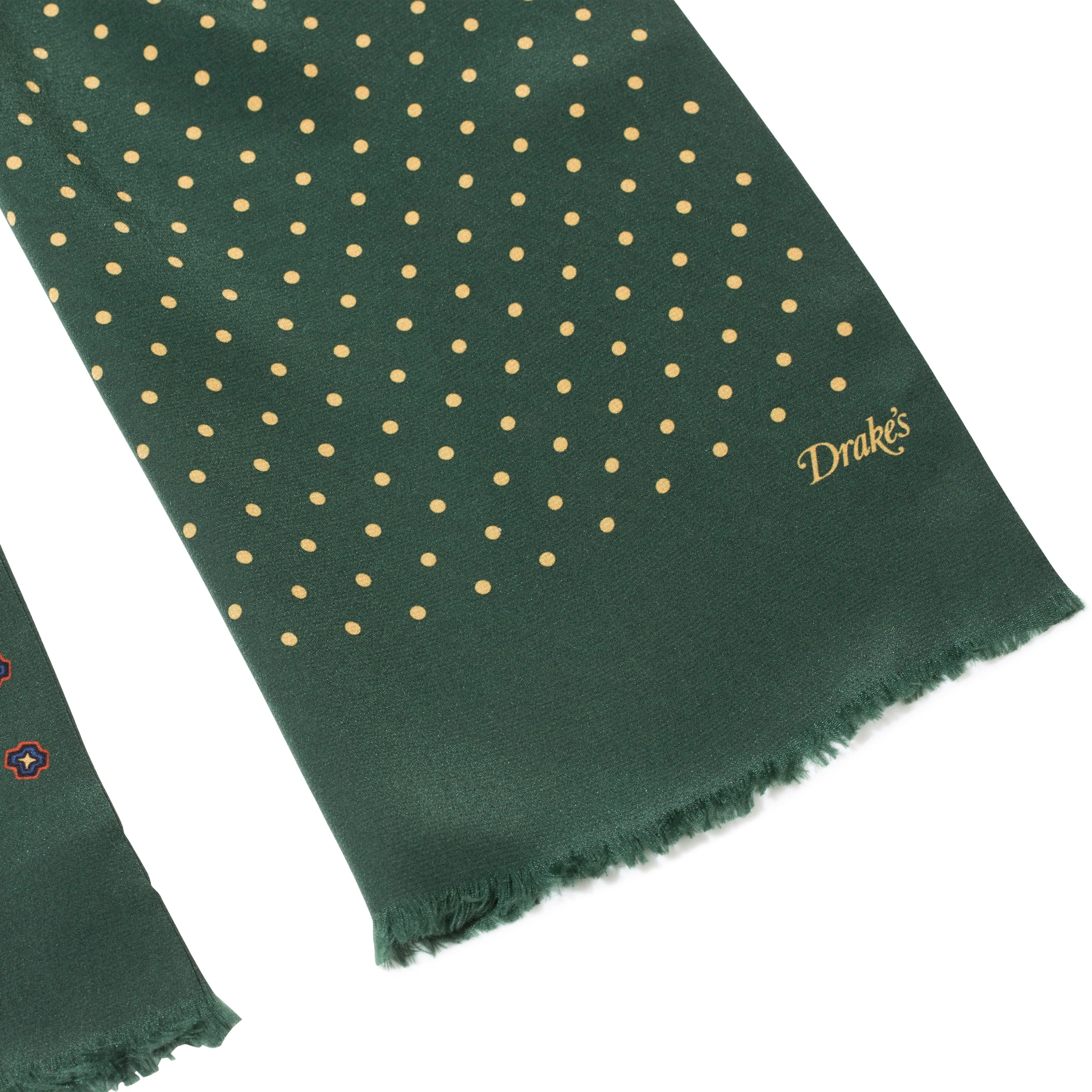 Silk Crepe Flower/Dot Print Tubular Scarf