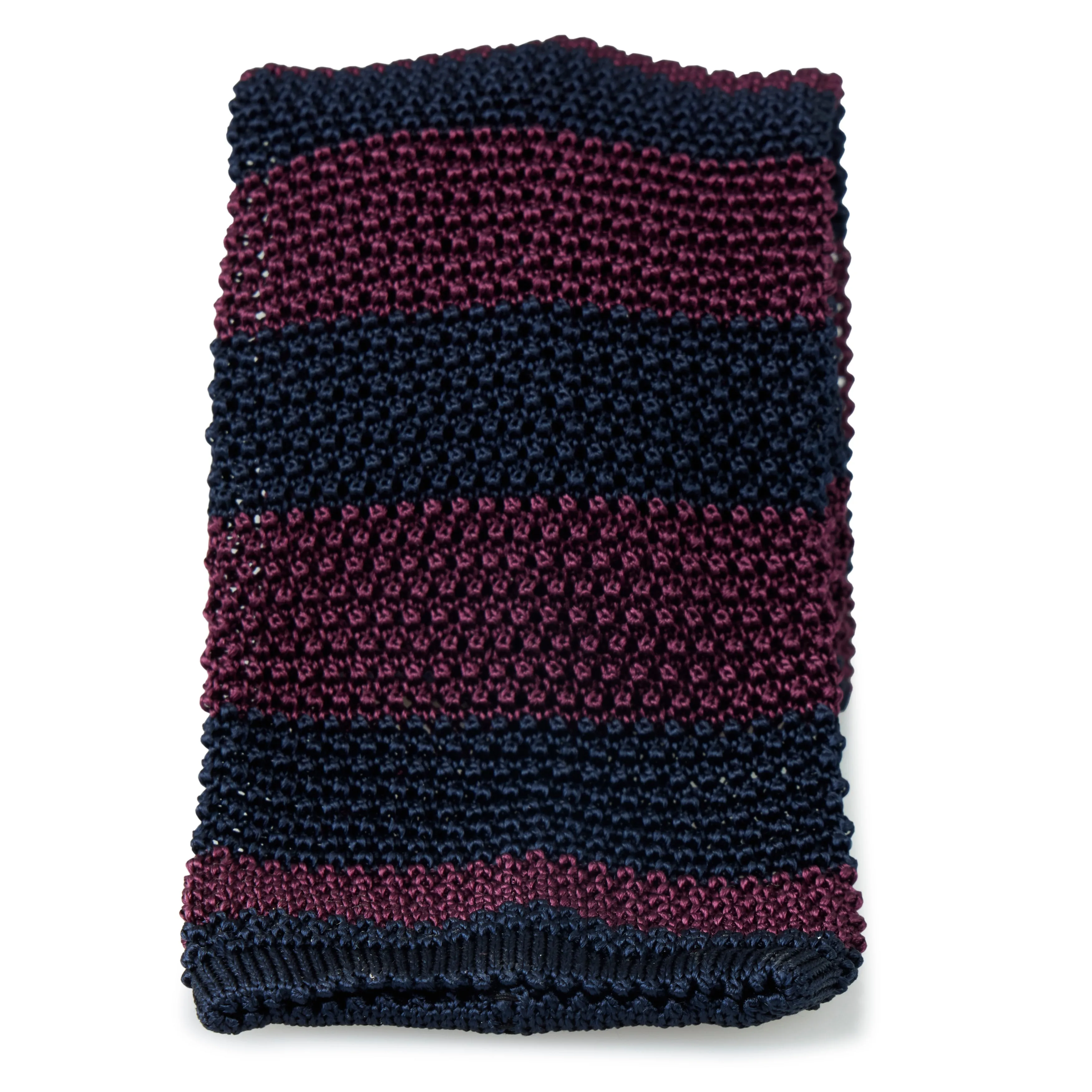 Silk Stripe Flat-End Knit Tie