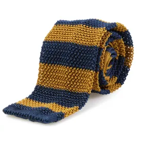 Silk Stripe Flat-End Knit Tie