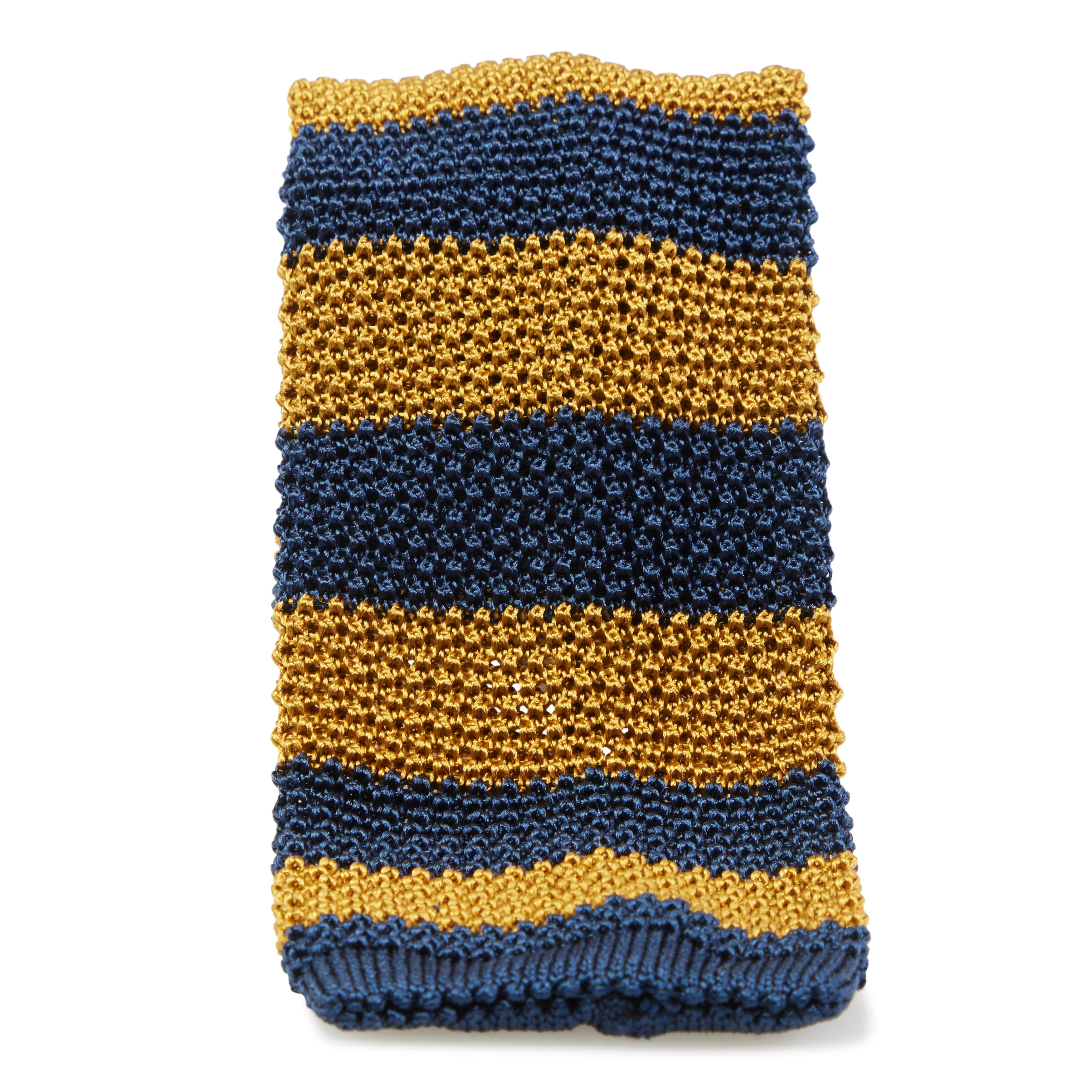 Silk Stripe Flat-End Knit Tie