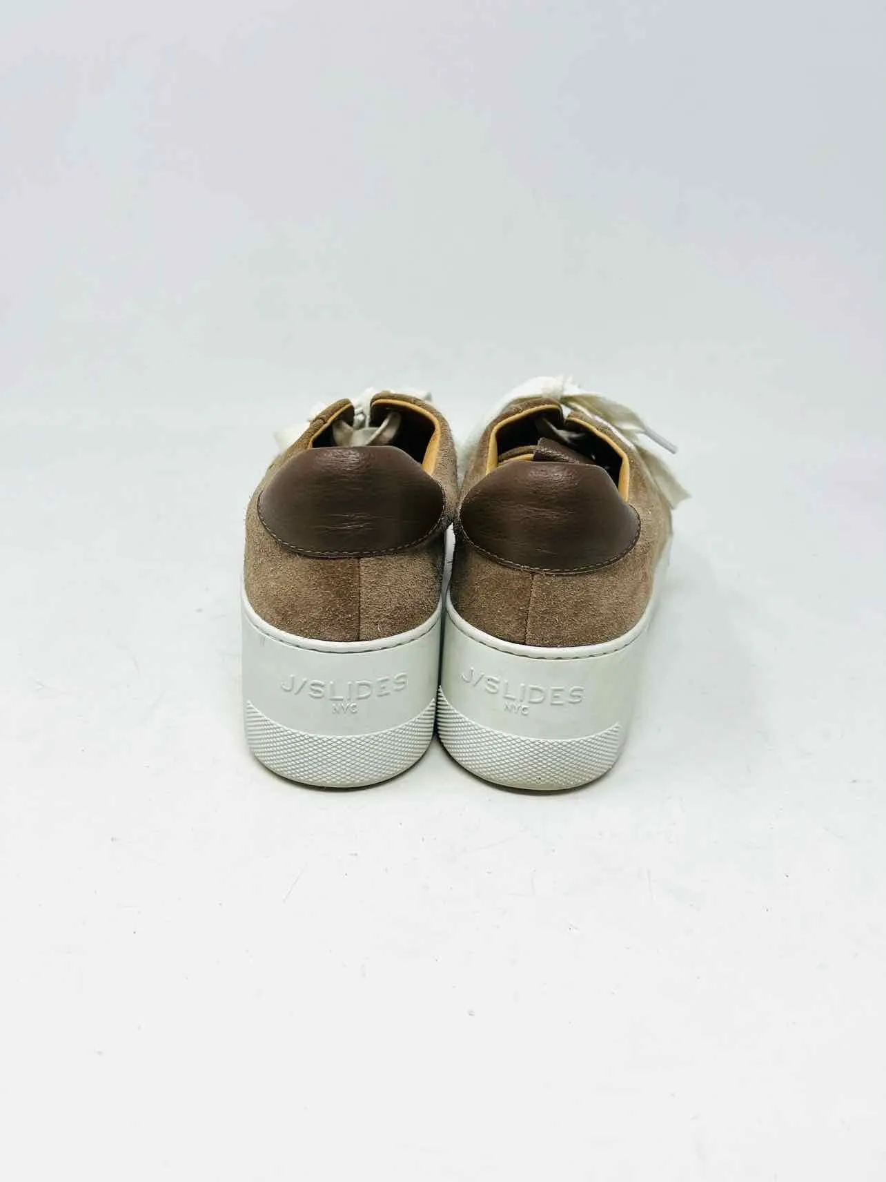 Size 6 Brown/White Lace-Up Suede Shoes Sneakers