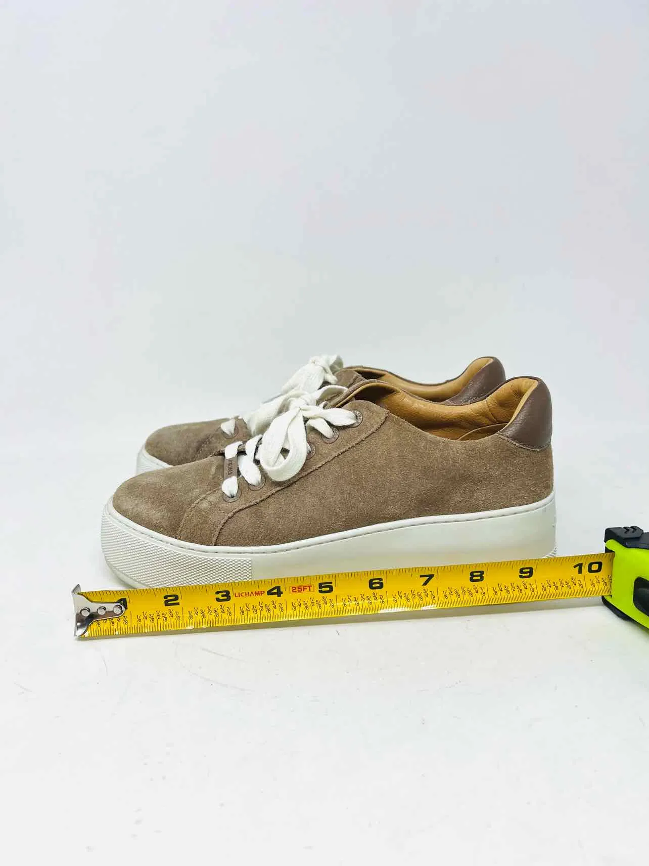 Size 6 Brown/White Lace-Up Suede Shoes Sneakers