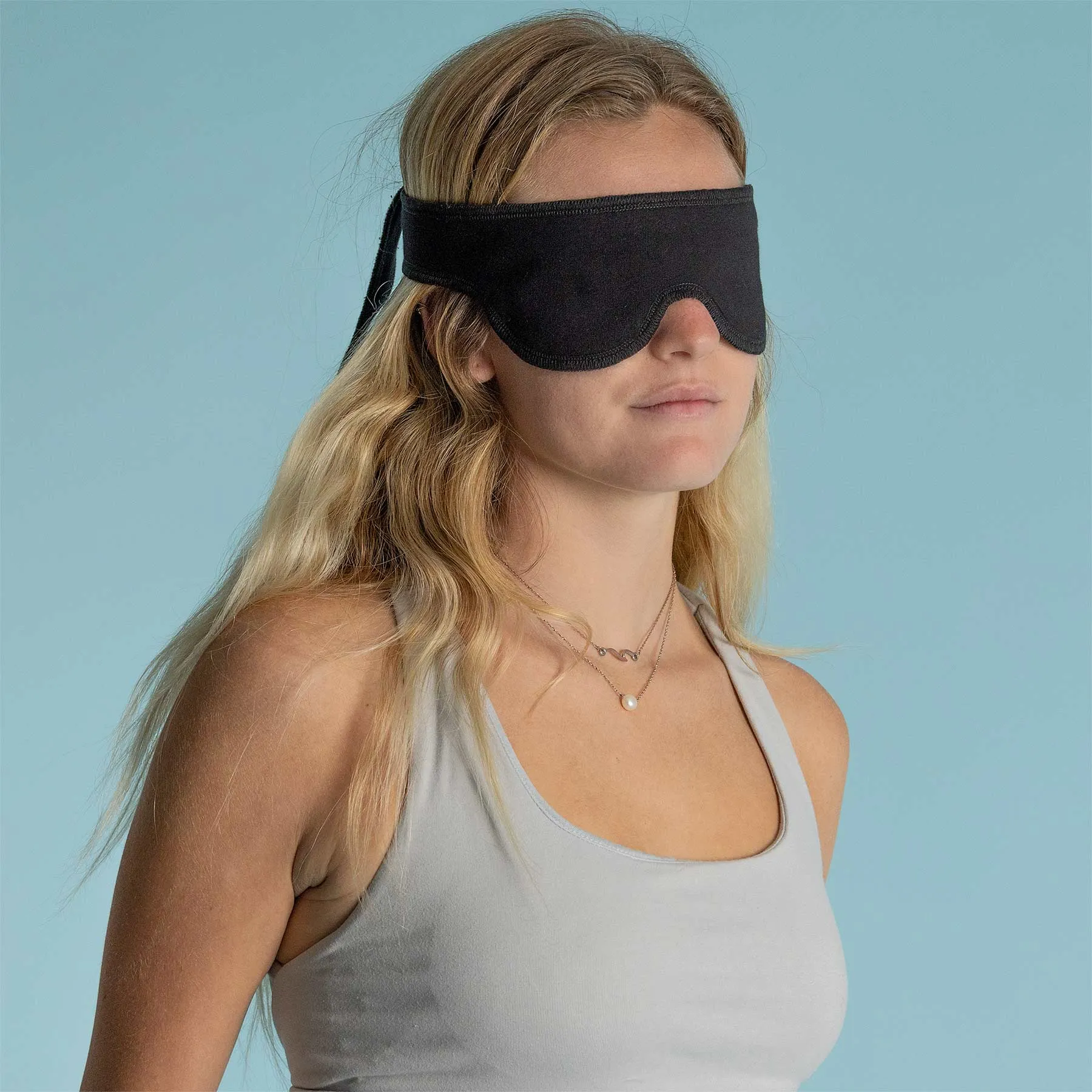 STRAUSS Reversible Elastic-free 100% Organic Cotton Fleece Eyeshade-Sleep Mask (Plastic-free, OC Thread)