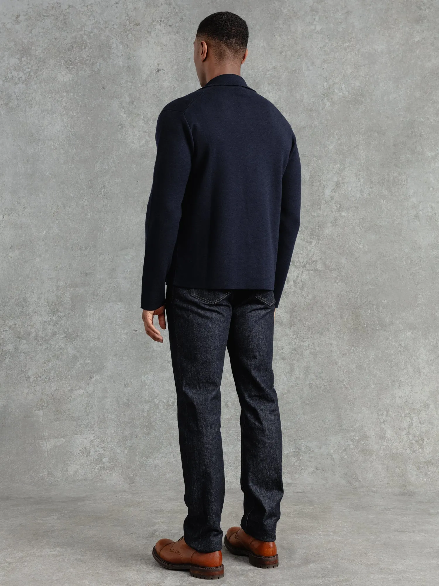 The Merino Knitted Jacket - Midnight