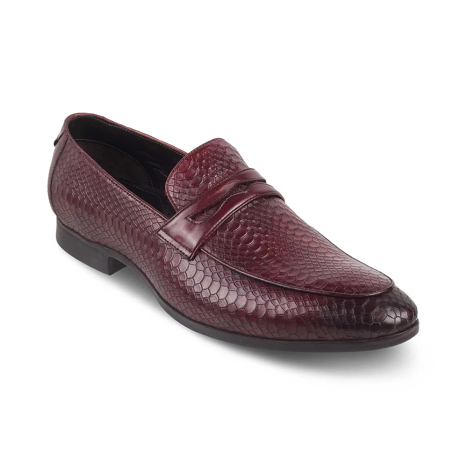 The Rosnake Wine Men's Leather Loafers Tresmode