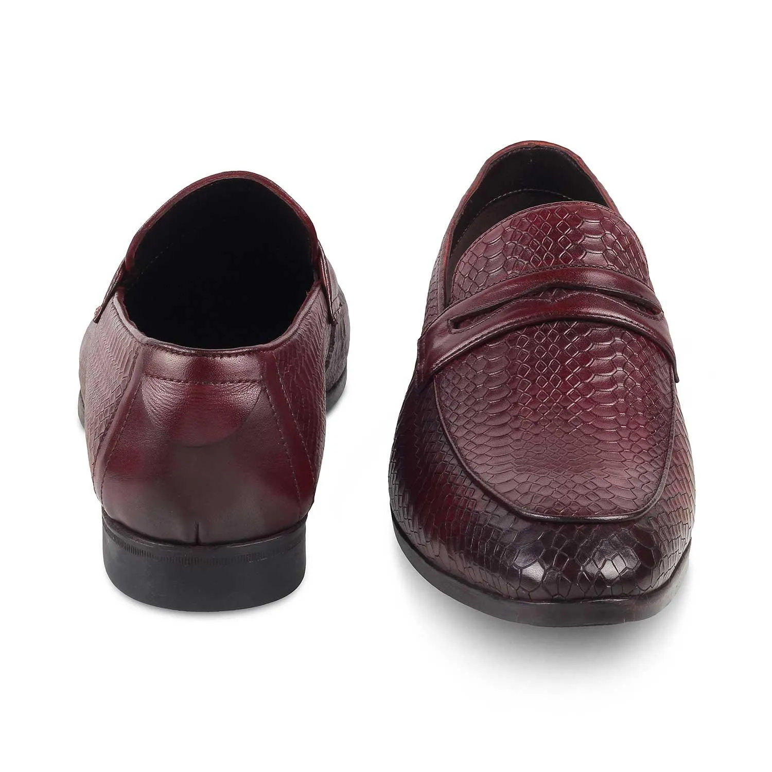 The Rosnake Wine Men's Leather Loafers Tresmode