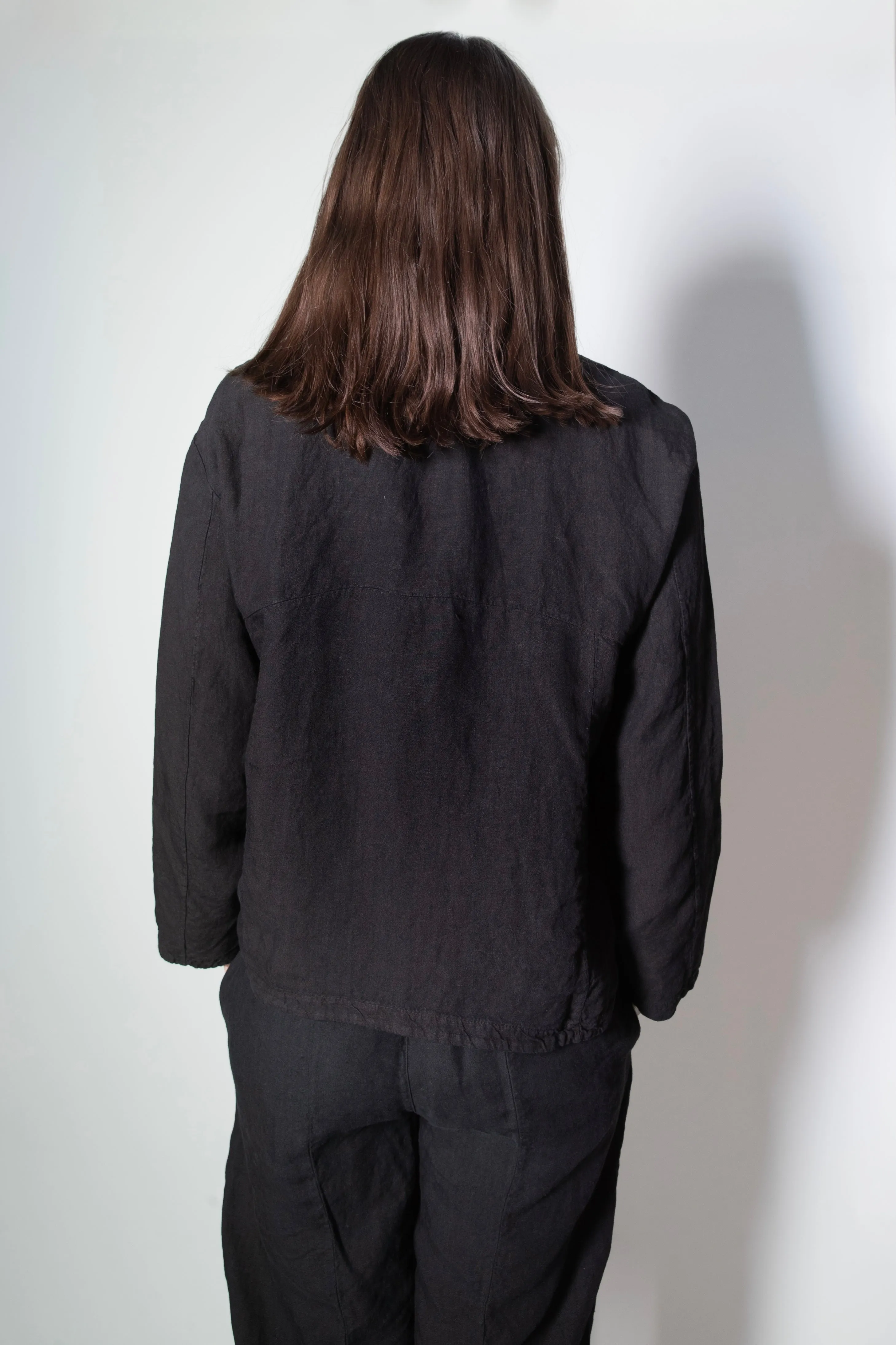 Transit Par Such Linen Shirt Jacket in Black