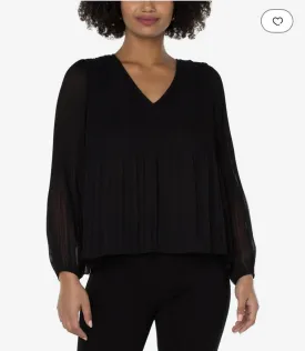 V-Neck Pleated Top