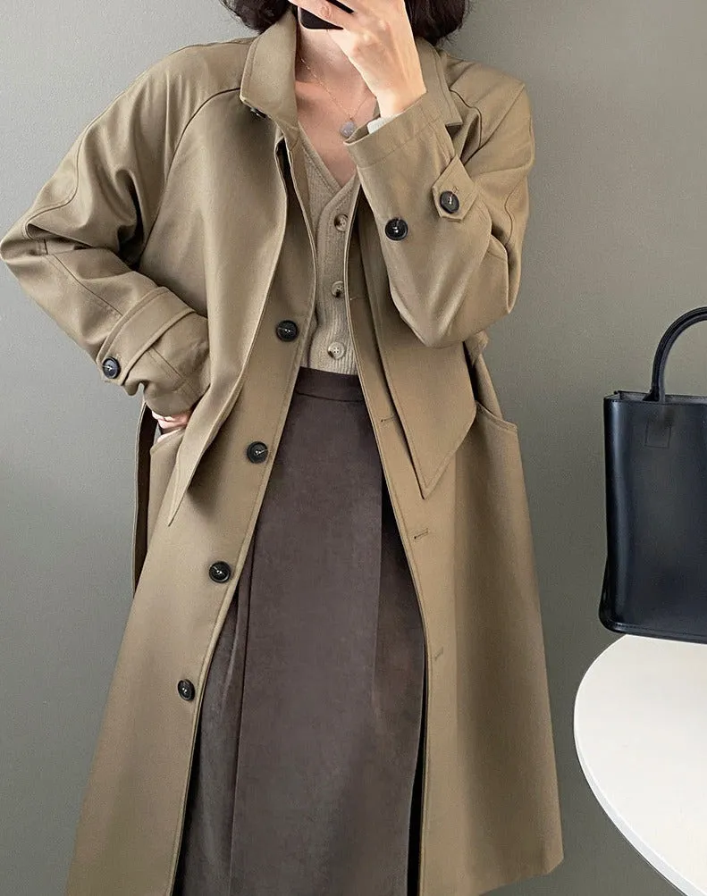 Wjczt Stylish Winter Women Long Trench Coats Autumn Double Breasted Long Jacket Female Belted Ladies Windbreaker 2022