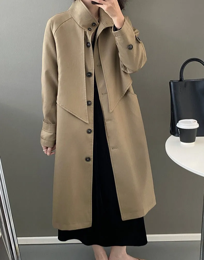 Wjczt Stylish Winter Women Long Trench Coats Autumn Double Breasted Long Jacket Female Belted Ladies Windbreaker 2022