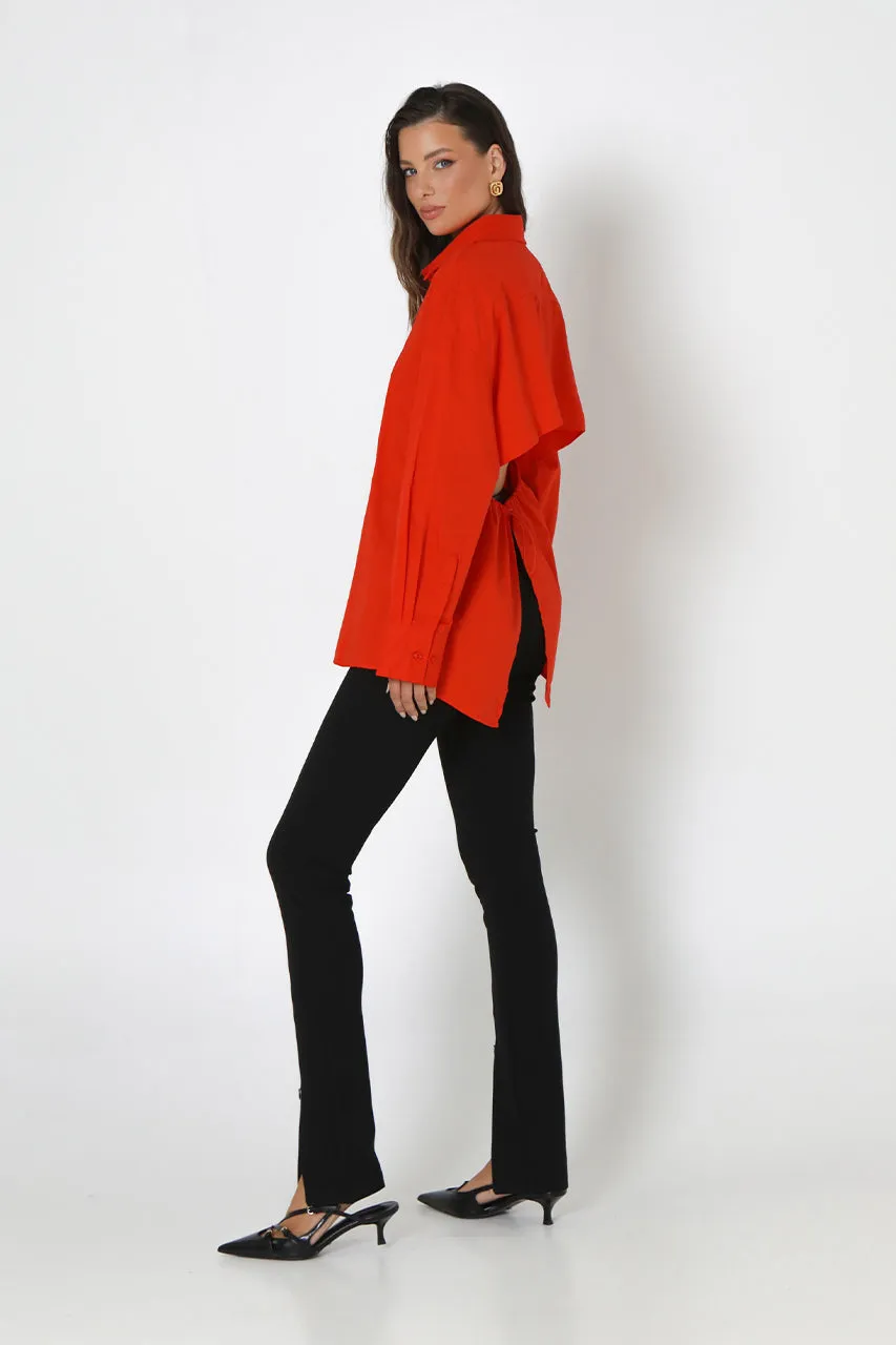 Zander Open Back Shirt | Flame